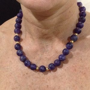 Genuine Amethyst Bead Necklace